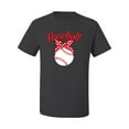 thumbnail image 2 of Wild Bobby, Cute Baseball Mom Ribbon Gift, Mother's Day, Men Graphic T-Shirt, Charcoal, 2XL, 2 of 3