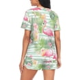 thumbnail image 2 of joogoo Women's Pajama Set Flamingo Tropical Short Sleepwear Loungewear with Pockets XL, 2 of 7