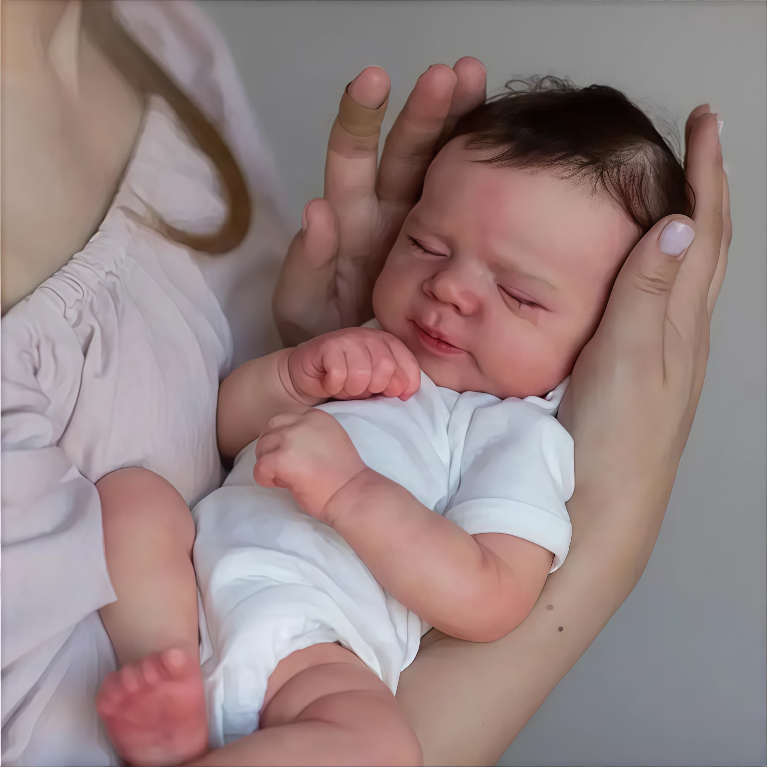 48cm Realistic Reborn Baby Doll – Soft Vinyl with Hand-Painted Details, Lifelike Girl Doll Toy for Kids, Christmas Gift