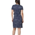 thumbnail image 3 of Nicole Miller Women's Side Tie Faux Wrap Dress (Navy Polka Dot, Small), 3 of 4