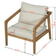 thumbnail image 6 of Christopher Knight Home Classic Outdoor Lounge Chairs with Cushions, Solid Wood Frame, Beige, Set of 2, 6 of 8