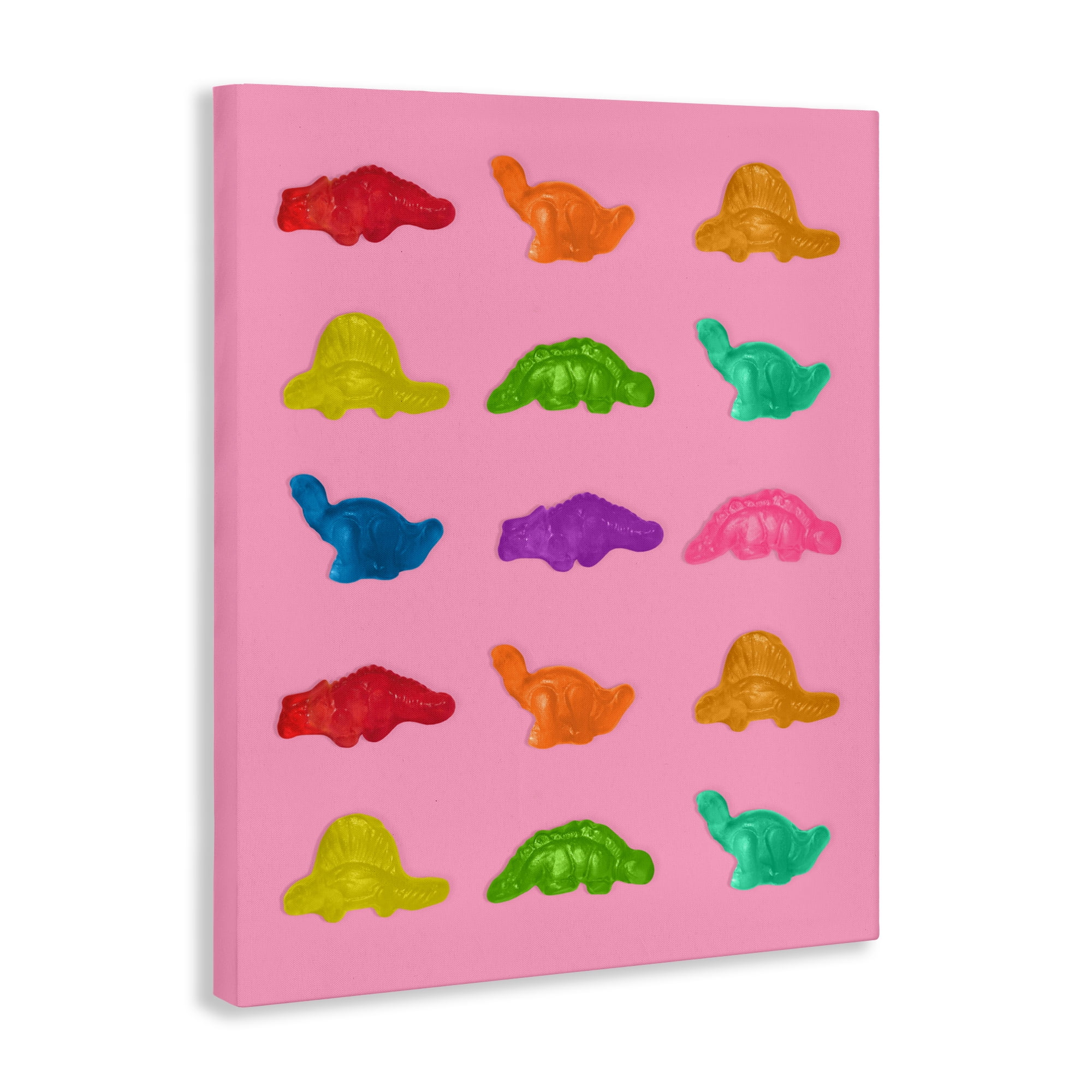 Stupell Industries Dinosaur Candies on Pink Canvas Wall Art, design by LISH Creative