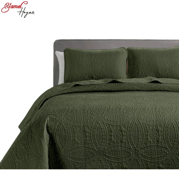 Colcha King Size Versalles de Lujo Verde Yamel Colcha de medallones