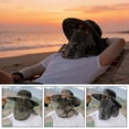 thumbnail image 5 of Outdoor Fisherman Hat with Face Cover and Neck Flap, Wide Brim Sun Hat with Breathable Mesh, Adjustable Strap, Foldable Safari Hat for Fishing, Hiking, Camping, 5 of 6