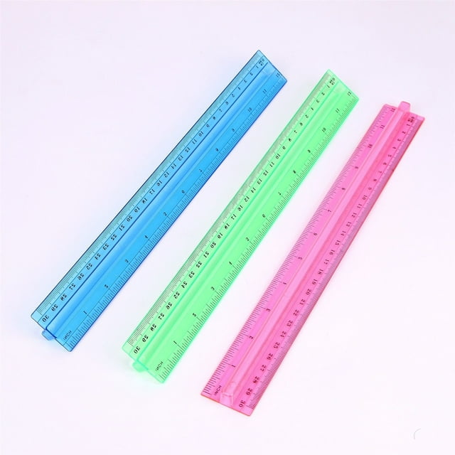 Denhf 1Pc Color Clear Ruler, 12 Inch Plastic Ruler with Inches and Centimeters, Transparent Ruler with Handle Grip, Metric Ruler, Office Supplies, Classroom Must Haves, 30cm, Random Color