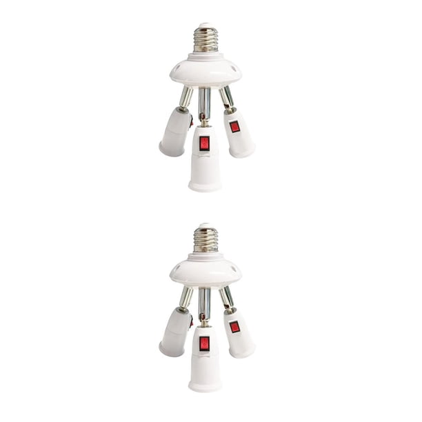 Base de lámpara E27 Kearding Soporte de mejora adaptador de luz divisor bombilla ajustable 3 en 1 2Conjunto