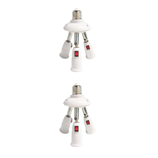 Bewildely Base de cabezal de lámpara E27, divisor de bombilla ajustable, adaptador de luz, conversión reutilizable, soporte de iluminación portátil, 3 en 1 2piezas Bewildely CBP164871