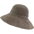 thumbnail image 5 of CoCopeaunts Women Straw Bucket Hat Wide Brim Summer Breathable Hollow-Out Bucket Cap Woven Foldable Roll up Floppy Basin Hat, 5 of 8