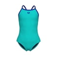 thumbnail image 1 of Traje de baño ARENA Feel para niñas, una pieza, Water/Neon Blue, talla 2T/16, 1 of 4
