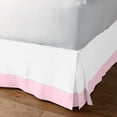 thumbnail image 2 of 1 Piece Split Corner Two Tone Tailored Bed Skirt By D.N.G. BEDDINGS, Twin XL Size 10 Inch Deep Pocket, 800 TC, 100% Egyptian Cotton, Solid White/Light Pink Color., 2 of 3