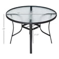 thumbnail image 3 of Outsunny Table à Manger d'Extérieur Rond en Acier de 42 Pouces avec Trou pour Parasol, Acier, 3 of 10