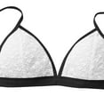 thumbnail image 6 of Xdegoge Bralette for Women Push up Spaghetti Strap Triangle V Neck Lace Bra Support Padded Wireless Pull on Breathable Underwear Breathable Comfort Everyday Bra Plus Size Underwear White S, 6 of 9