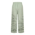 thumbnail image 5 of iHPH7 Summer Pants for Women, Petite Pants for Women, Linen Pants Women, Gauze Pants, Travel Pants Women, Green L, 5 of 5