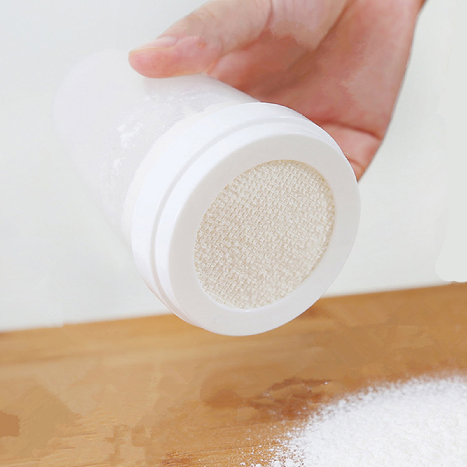 Powder Sifter Transparent Reusable PP Cocoa Flour Sifter for Baking