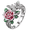 Silver Plated, variant on Women's Stainless Steel Flower Butterfly CZ Inlaid Adjustable Open Rings Fairy Costume Rose Leaves Plant Elements Band Elegant Fairycore Costume Statement Jewelry Gift Gold Plated