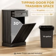 thumbnail image 3 of HOMCOM Kitchen Tilt Out Trash Bin Cabinet Free Standing Recycling Cabinet Trash Can Holder With Drawer, Charcoal Gray, 3 of 9