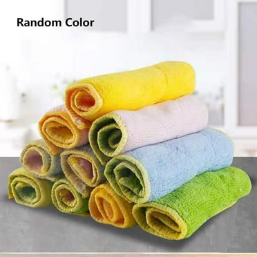 Kitchen Dishcloth Set Coral Flannel Double Sided Two Color Scouring Pad Kitchen and Bathroom Towels Kitchen Dishwashing Cloth Household Cleaning Cloth Microfiber Cleaning Cloth