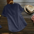thumbnail image 3 of Blouses Button-Down Shirts for Women Summer Short Sleeve Cotton linen Casual Shirt Blouse Tops, 3 of 4