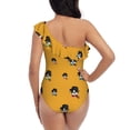 thumbnail image 6 of Yiaed Cute Dog Print Women One Piece Swimsuits Tummy Control One Shoulder Bathing Suits Pattern Ruffle Swimwear-Small, 6 of 8