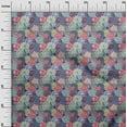 thumbnail image 3 of oneOone Rayon Dusty Blue Fabric Florals Diy Clothing Quilting Fabric Print Fabric By Yard 56 Inch Wide, 3 of 8