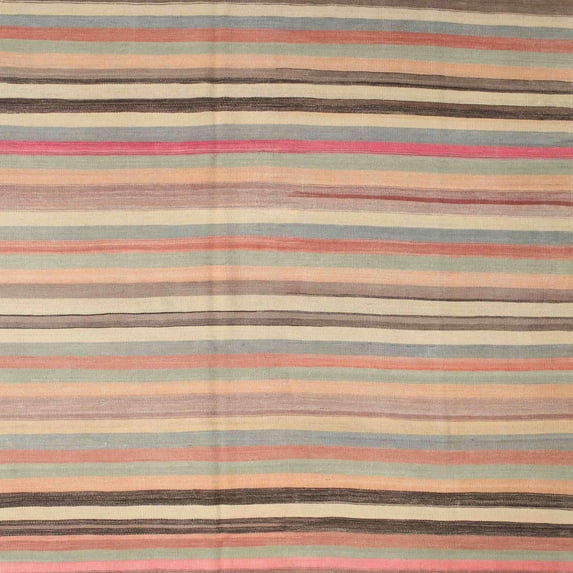 Ahgly Company Machine Washable Indoor Square Contemporary Copper Red Pink Area Rugs, 8' Square