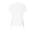 thumbnail image 5 of Hueook Summer Tshirts Upf 50+ Rash Guard Quick Dry Athletic Sun Protection Women's Fashion Summer V Neck Leisure Three-quarter Sleeve Solid White S, 5 of 9