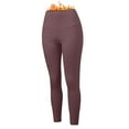 thumbnail image 4 of Mifelio Pants for Women Thermal Trousers for Women Crew Neck Fleece Lined Thermal Pants Winter Trousers Slim Leggings 1 Pack Pants Thermal Leggings Underwear Women's Pants Brown M, 4 of 6