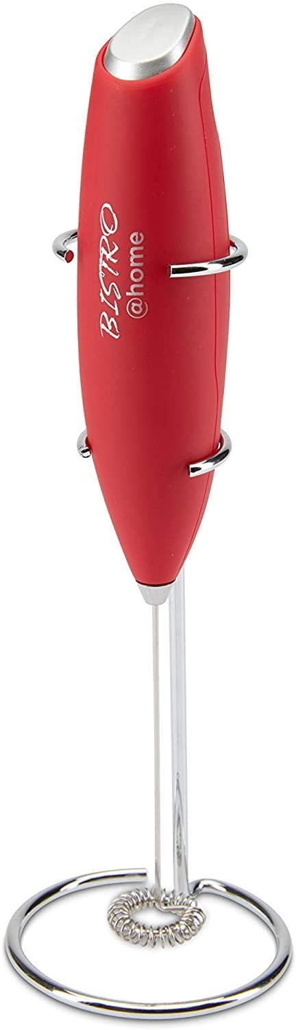 Elementi Milk Frother Handheld Double Whisk (Red)