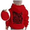 thumbnail image 1 of FAOWME Sweat à Capuche pour Filles Manches Longues Chandail en Molleton Graphique Mignon pour Enfants Rouge 4-5 Ans, 1 of 5