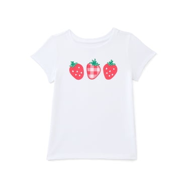 Wonder Nation Toddler Girls Tee with Short Sleeves, Sizes 18M-5T