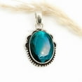 thumbnail image 3 of SATYAVIE JEWELLERY 925 Sterling Silver Handmade Pendant – London Blue Topaz Gemstone Pendant – Oxidized Finish Vintage Jewelry, 3 of 6