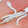 thumbnail image 3 of Fashion Jewelry Snake 925 Silver Ring Cubic Zircon Women Party Gift Sz 6-10, 3 of 9