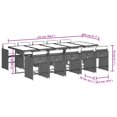 thumbnail image 4 of vidaXL 11 Piece Garden Dining Set with Cushions Grey Poly Rattan, 4 of 5