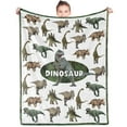 thumbnail image 4 of Dinosaur Blanket Soft Flannel Lightweight Dinosaur Throw Blanket Dino Gifts for Kids Boys Girls Super Cozy Plush Prehistoric Jurassic Dinosaurs Blankets for Sofa Bed Blanket Decor(50"x60"), 4 of 8