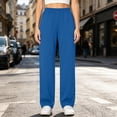 thumbnail image 6 of Lamiy Sweatpants Women Fall Winter Casual Workout Running Trousers Straight Elastic High Waist Comfy Joggers Pants,Light Blue,XL, 6 of 9