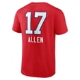 thumbnail image 3 of Men's Josh Allen Red Buffalo Bills Team Wordmark Player Name & Number T-Shirt, 3 of 3
