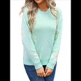 thumbnail image 1 of Suéter de Flores para Mujer, Suéter de Punto de Cuello Redondo Extragrande, Top de Punto Acanalado, Conjuntos de Invierno, Tops Tipo Jersey. Verde L, 1 of 10
