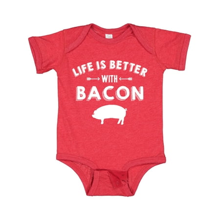 

Inktastic Life s Better with Bacon Gift Baby Boy or Baby Girl Bodysuit