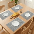 thumbnail image 3 of Unique Bargains Set of 6 Washable Plastic Placemats for Dining Table Decor Gray, 3 of 6