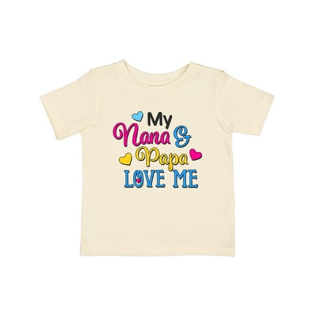 

Inktastic My Nana and Papa Love Me with Hearts Gift Baby Boy or Baby Girl T-Shirt
