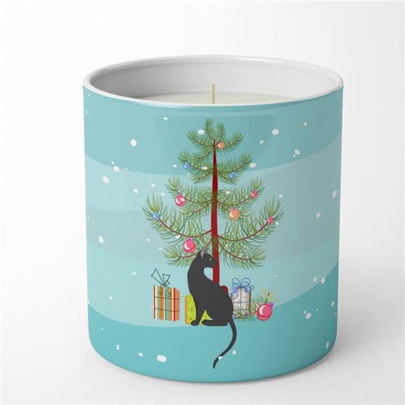 Carolines Treasures CK4784CDL 3.75 x 3.25 in. Unisex Pantherette Cat Merry Christmas 10 oz Decorative Soy Candle