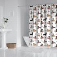 thumbnail image 2 of Dachshund and Rose White Pattern Modern Waterproof Shower Curtain Set with 12 Hooks, Washable Decorative Bathroom Shower Curtain, 2 of 6