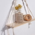 thumbnail image 6 of Macrame Wall Hanging Shelf - Boho Wood Wall Shelves with Wood Beads, Farmhouse Floating Shelf Rustic Hanging Plant Shelf, 6 of 7