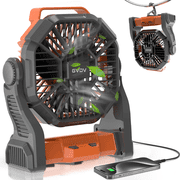 GVDV Camping Fan with LED Lantern, Portable Battery Operated Outdoor Fan, Personal Rechargeable Desk Fan for Travel, Hiking, Fishing, Picnic, Orange
