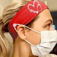 thumbnail image 2 of Sorrowso Unisex Doctor Nurse Button Headband Cute Stethoscope Heart Printed Headwrap Anti-Tight Protect Ears Face Mask Holder Elastic Hairband, 2 of 15
