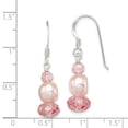 thumbnail image 2 of FB Jewels Sterling Silver Peach Crystal/FW Cultured Pearl Earrings, 2 of 2