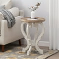 Noble House Noble House Dayan Faux Wood Accent Table, Distressed White ...