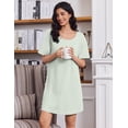 thumbnail image 3 of Ekouaer Cotton Nightgowns for Women Oversized Sleepshirt Tshirt Night Gown Short Sleeve Night Shirt Casual Soft Sleepwear, 3 of 6