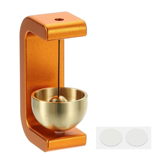 1 Set Shopkeepers Bell, Metal Door Chime Hanging Door Bell Self-adhesive Hanging Jingle Bells for Door Opening Business When Entering Refrigerator Car, C-Shape, Orange