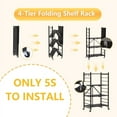 thumbnail image 4 of TBKLEY 4-Tier Folding Metal Shelving Unit, Heavy-Duty Storage Rack, Black, 4 of 9